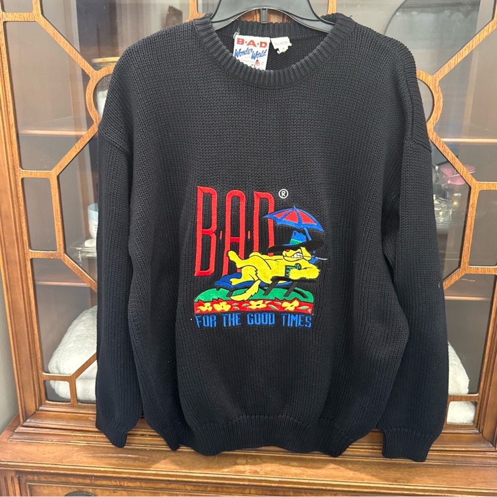 BAD FOR THE GOOD TIMES 80’s sweater, XL (2) Unisex , Vintage , Rare